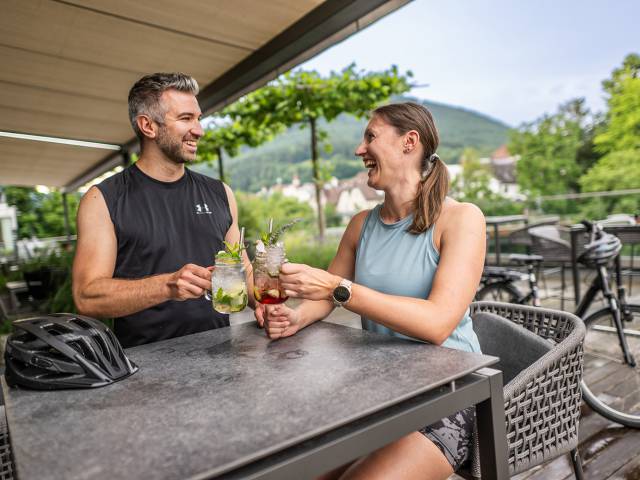 Cyclists at the Sundowner Bar