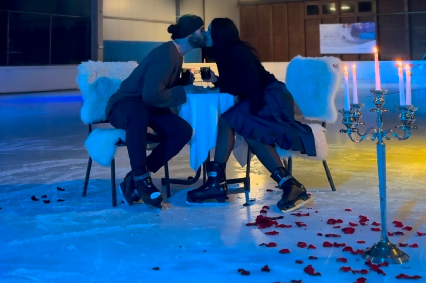 Romantisches date auf dem Eis