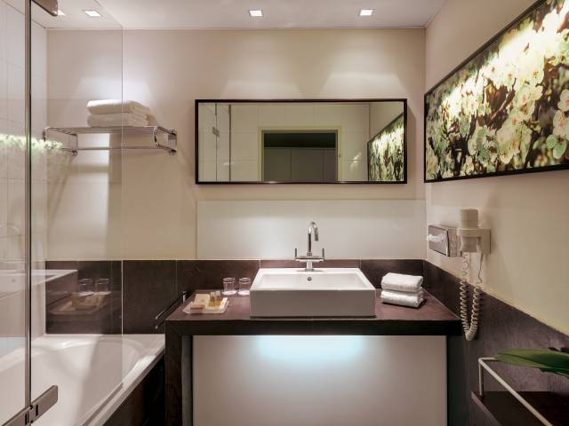 modern bathrooms of the ybbs double rooms