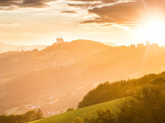 Sonnenuntergang bei der Basilika Sonntagberg