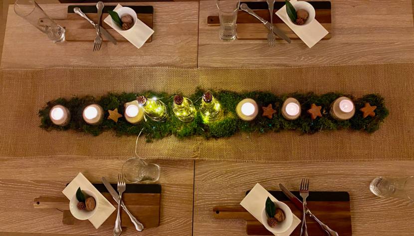 Tisch Weihnachtsdeko natur