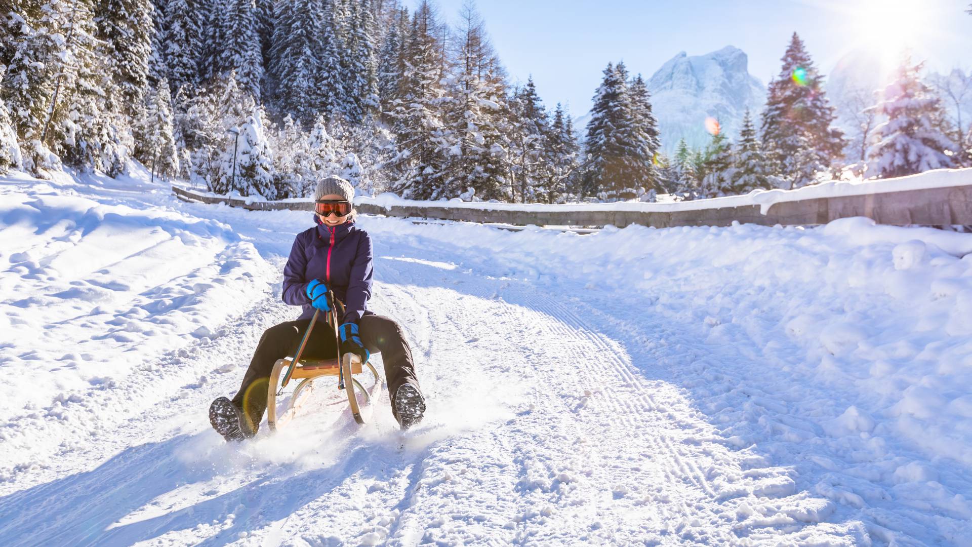 Naturrodeln bei der Weihnachtsfeier in Niederösterreich