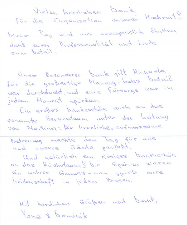 Bewertung Hochzeit